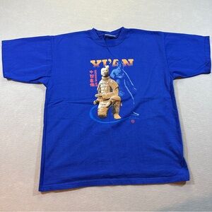 Pandak Qin Warriors T-Shirt XXL Blue Xi’an China Terracotta Army Graphic Tee